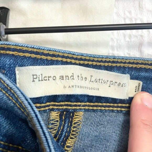 Anthropologie Pilcro High-Rise Carpenter Bootcut Jeans Flare Leg Blue Size 26 - Picture 3 of 7